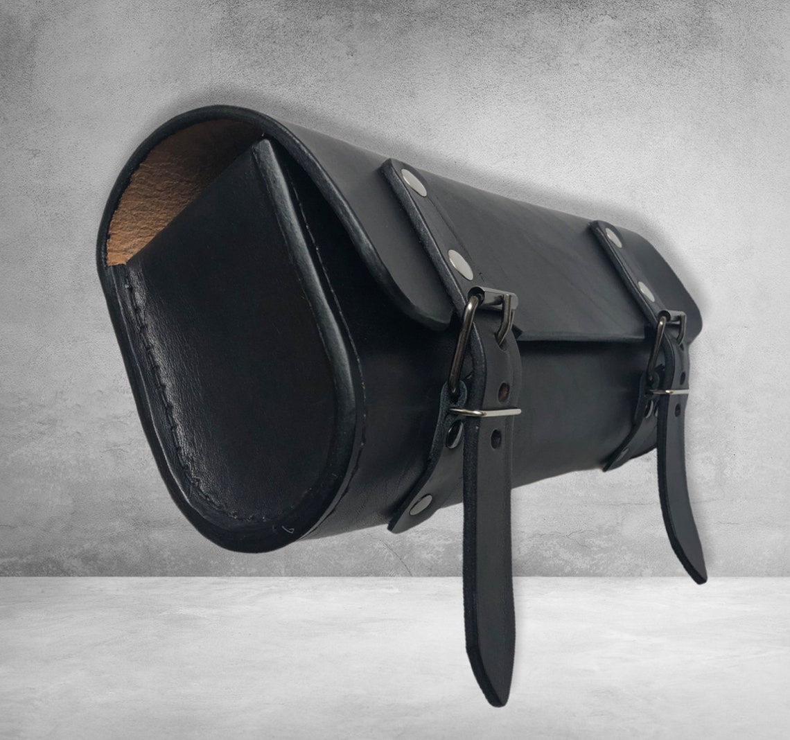 Leather Handlebar Bag Motorcycle Leather Tool Bag Leather Etsy