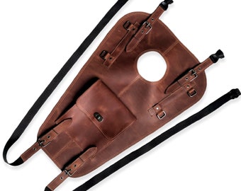 Fuel gas tank cover for Indian Scout, 1 pocket, Genuine Leather