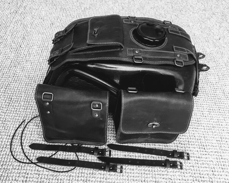 Leather fuel gas tank cover BMW R100 with 2 removable side Etsy