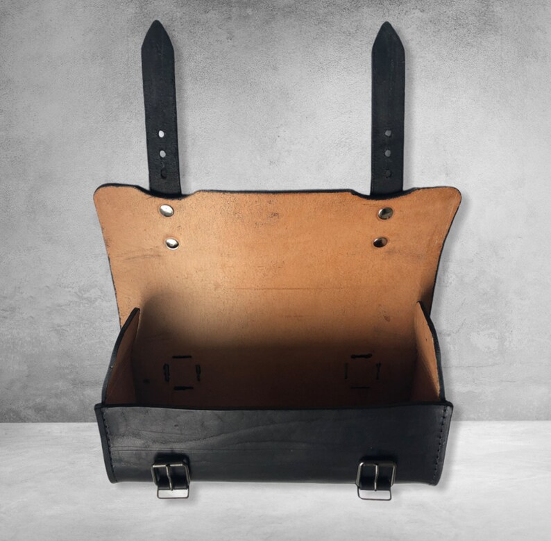 Leather Handlebar Bag Motorcycle Leather Tool Bag Leather Etsy