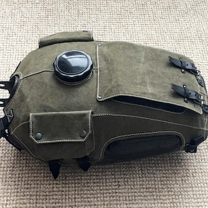 Fuel gas tank cover for URAL with toolbox 2 pockets, cotton canvas army green, grey, sand