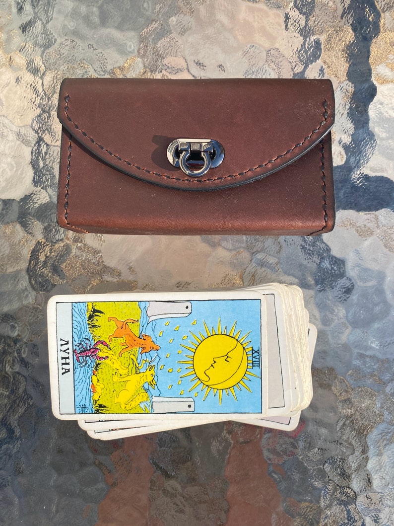 Tarot leather bag, Tarot pouch, Tarot case, Tarot box image 3