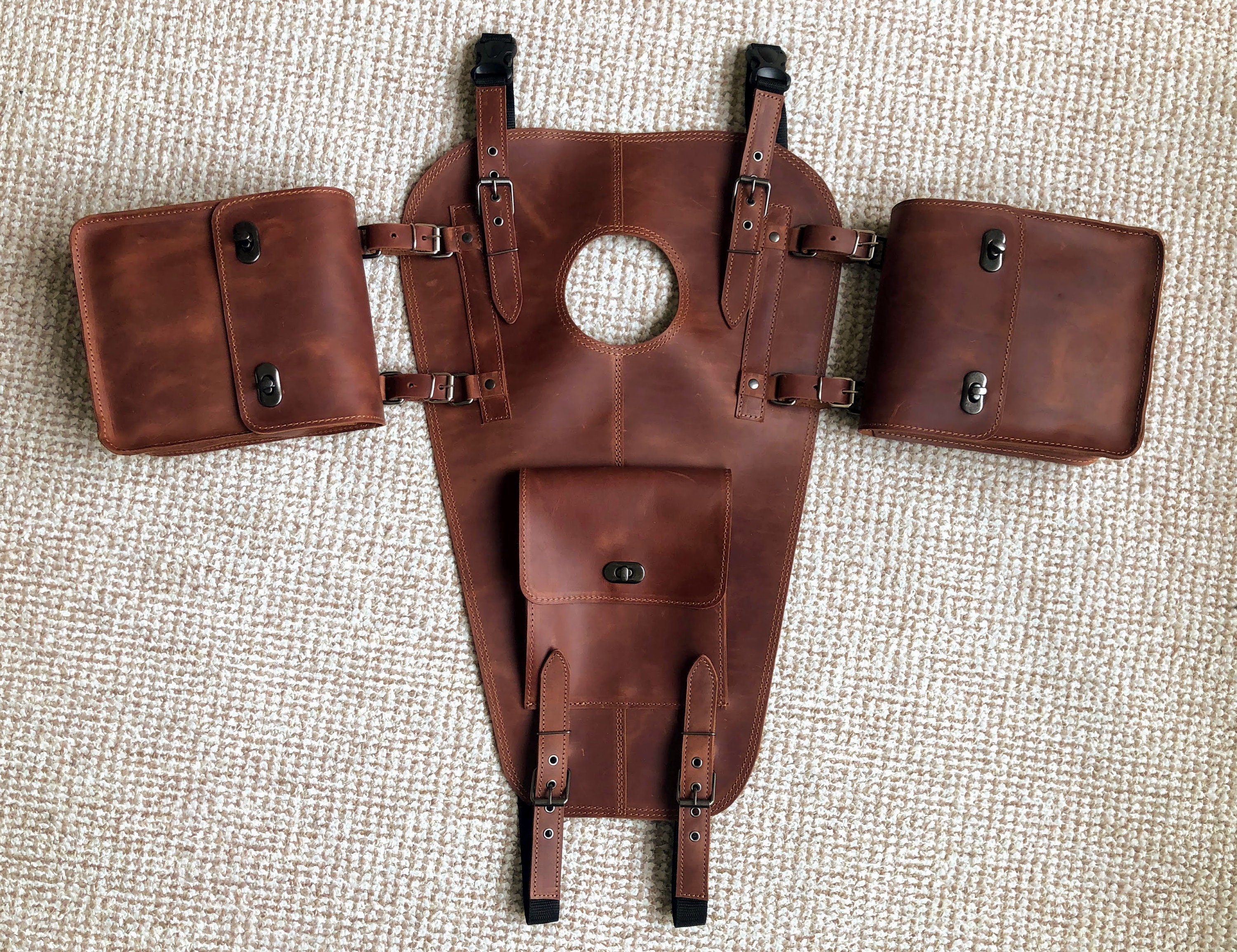 Indian Scout fuel tank gas leather big bags with 1 pocket and Etsy