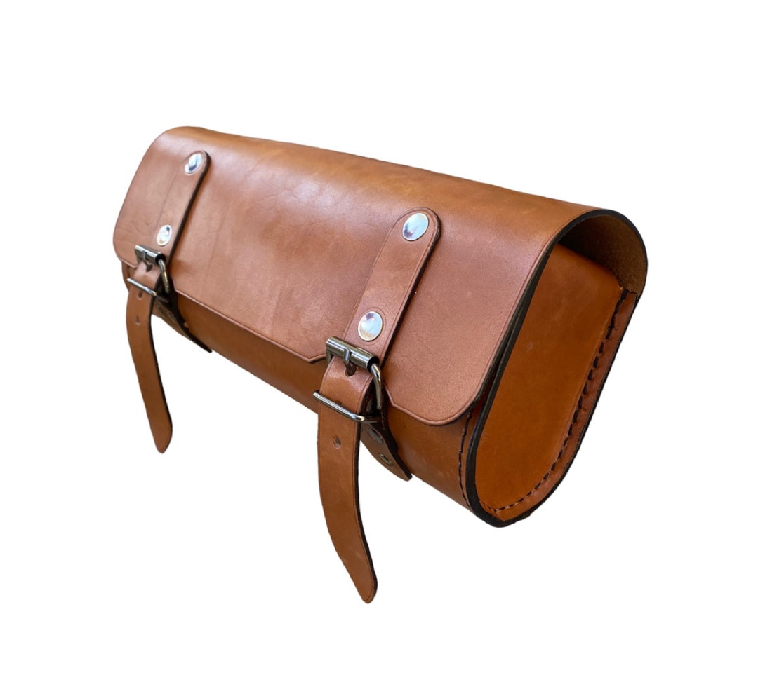Motorcycle Leather Fork Bag Leather Handlebar Bag Motorcycle Etsy