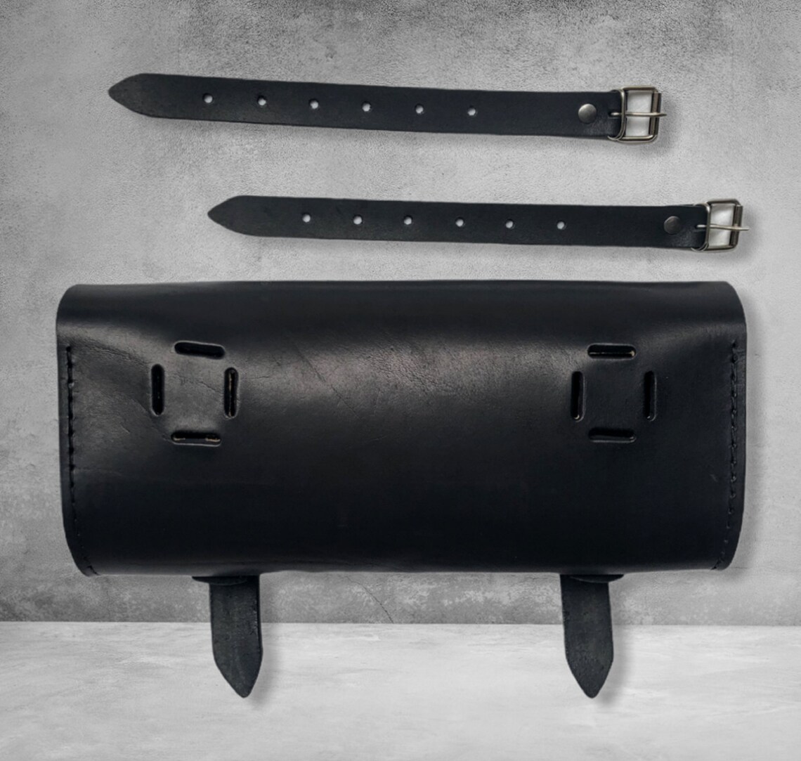 Leather Handlebar Bag Motorcycle Leather Tool Bag Leather Etsy