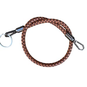 Cordón trenzado de cuero genuino para billetera de motociclista, billetera larga, billetera de camionero, llavero, etc.