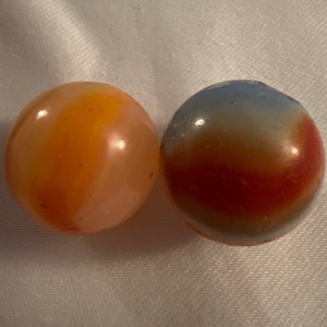 Slightly opaque colored marbles