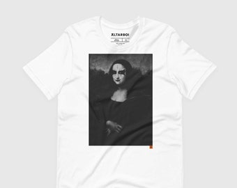 Metal Lisa Tee, Funny Heavy Metal Shirt, Mona Lisa Parody T-Shirt, Art Pun Tee, Headbanger Gift, Funny Music Lover Shirt