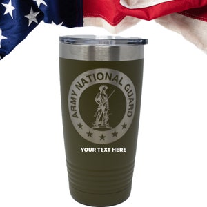 Vaso de la Guardia Nacional del Ejército de EE. UU., vaso personalizado, enfriador de latas de la Guardia Nacional de EE. UU., vaso de la Guardia Nacional, Guardia del Ejército