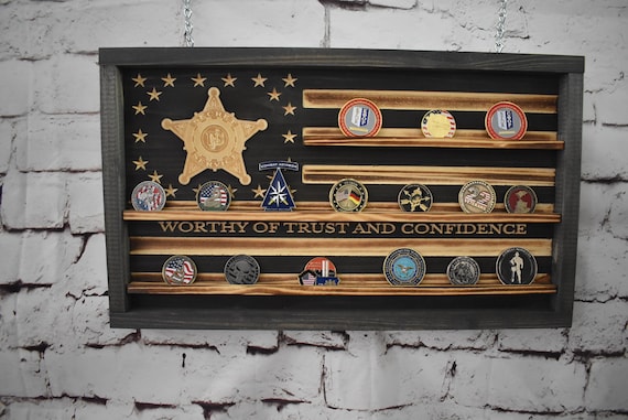 Custom Coin Display Rack Holder Rustic American Flag Coin | Etsy