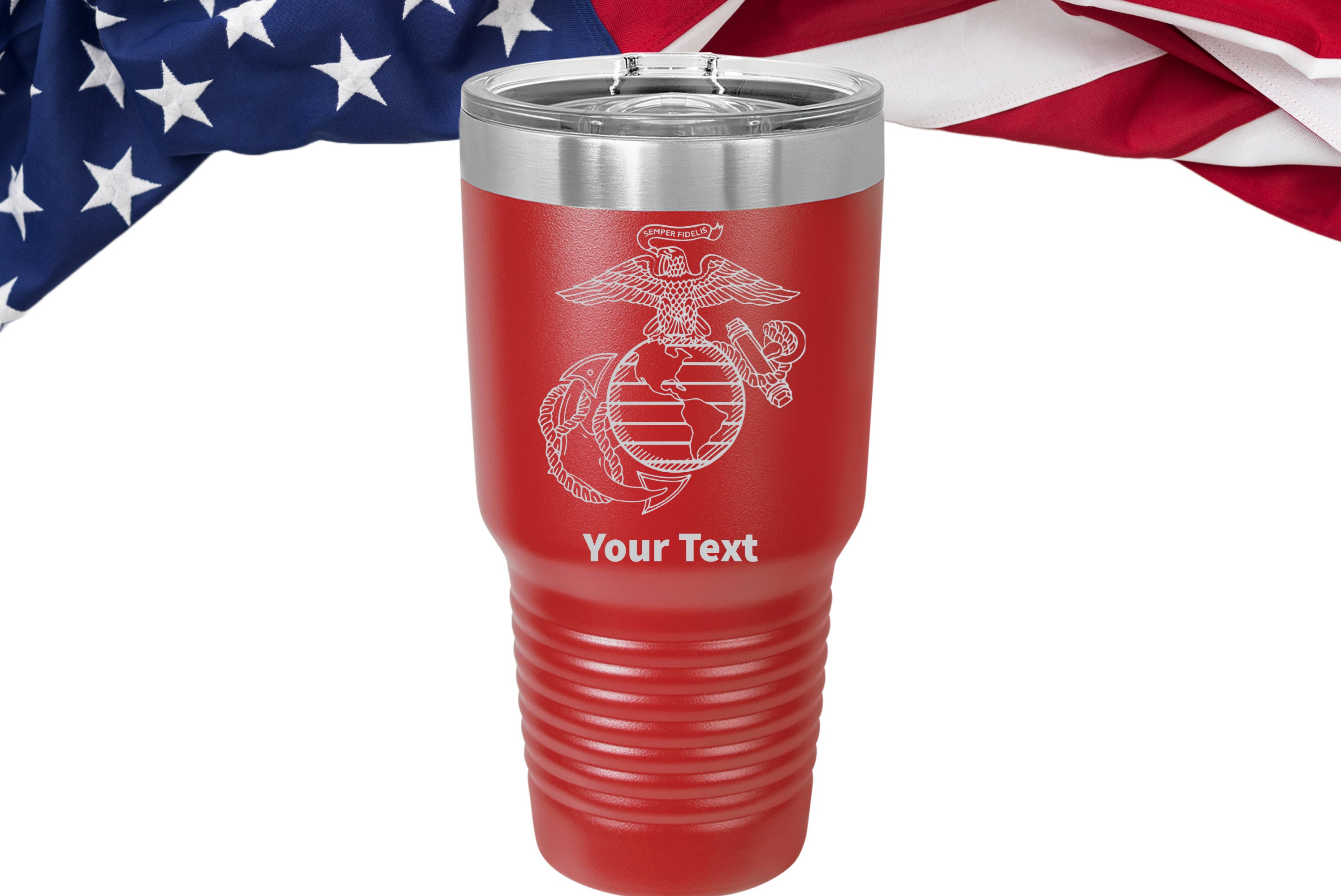 Custom Yeti 30 oz Rambler Tumbler Full Color-Trump RWB Flag