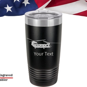 Boeing CH-47 Chinook Veteran laser engraved Tumbler Boeing CH-470 Personalized Helicopter Tumblers US Army Chinook Personalized Military Mug