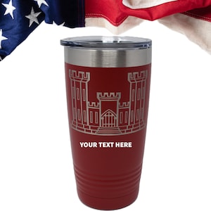 US Army Corps of Engineer Tumbler, Personalized Tumbler, US Combat Engineer Can Cooler, Engineer Can Cooler, Army Corps Of Engineers