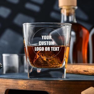 Personalized Whiskey Glass Set: Laser Engraved Custom Logo Gift