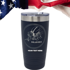 US Navy Seabees Tumbler, Personalized Tumbler, We Build We Fight Bottle, US Navy Can Cooler