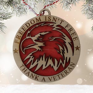 USA Eagle Veteran Ornament, Freedom Veteran Ornament, Christmas Gift, US Military Christmas gifts, Veteran Support Ornament, Military gift