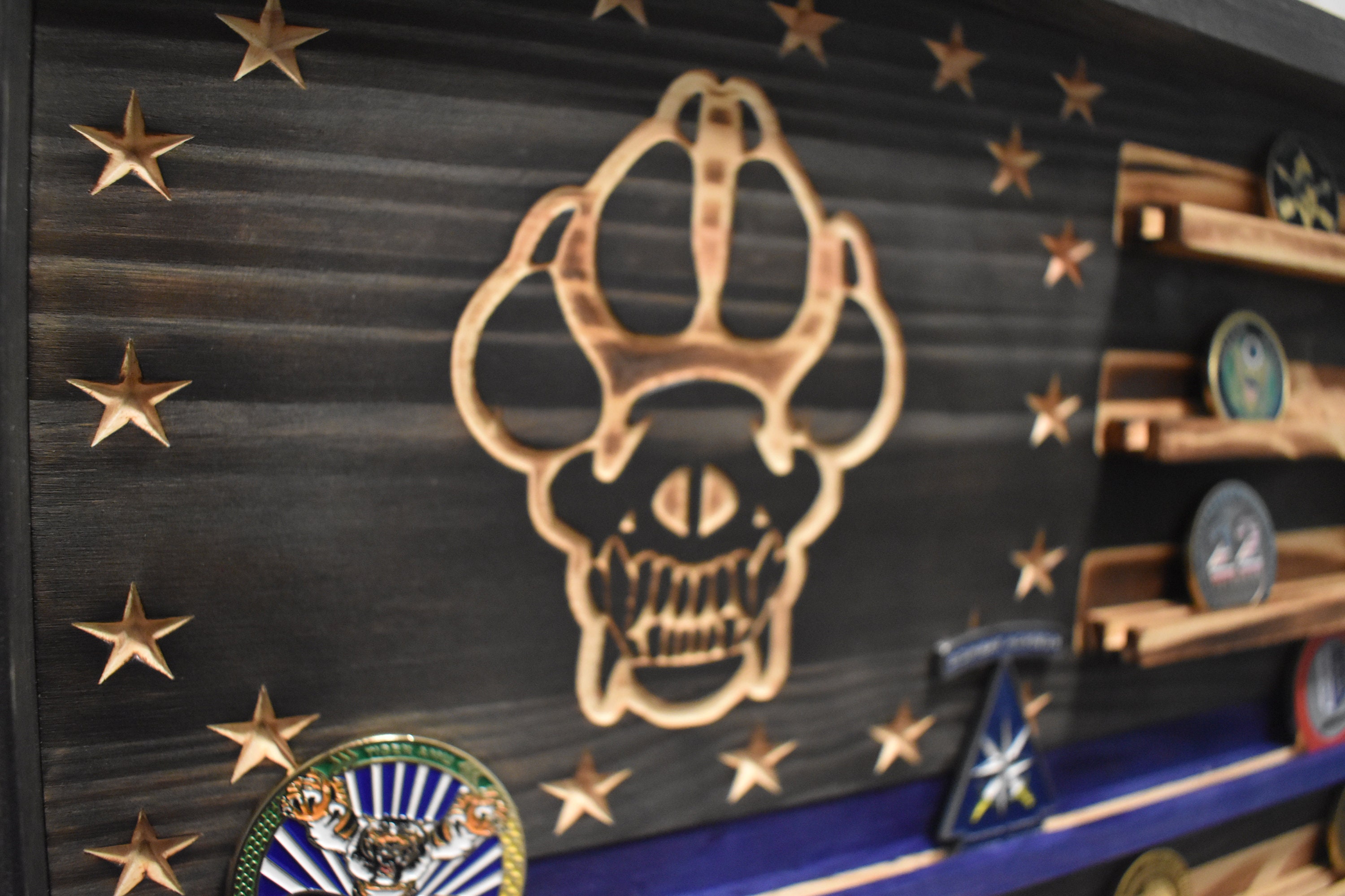 American Flag Challenge Coin Display