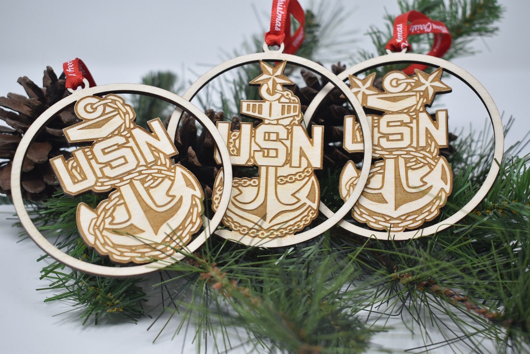 US Navy Chief Ornament, Senior Chief Ornament, Navy Ornament, US Military Christmas Ornaments