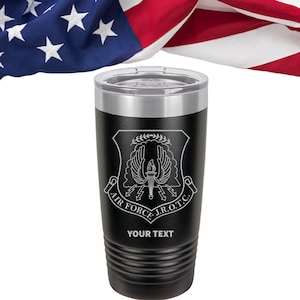 US Air Force JROTC Tumbler, J.R.O.T.C. Custom Tumbler, Personalized Tumbler, Can cooler Air Force Junior Reserve Officer Training Course