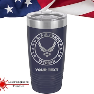 US Air Force Veteran Tumbler, Personalized Tumbler, Custom Air Force Tumbler, Military Veteran Cup