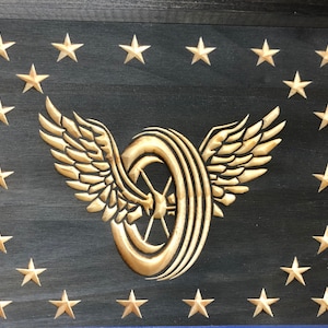 Custom Police Thin Blue Line Coin Display Rack Holder - Rustic Police American Flag Coin Display