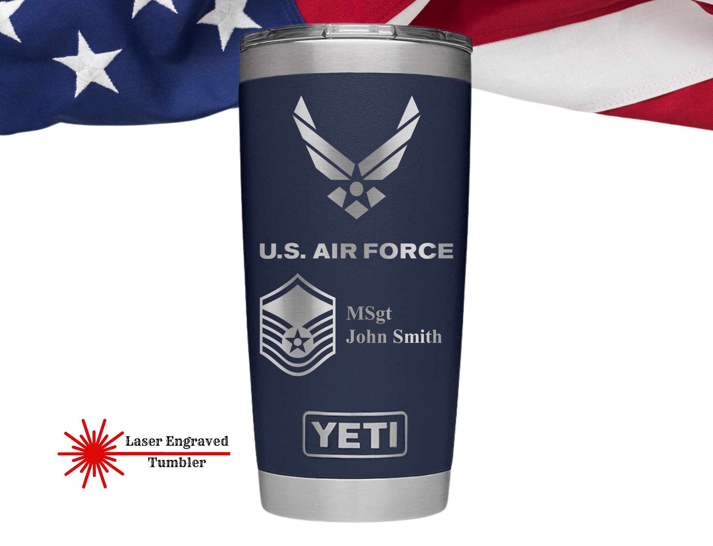 Laser Engraved Air Force Yeti Cup LA DODGERS YETI Laser Engraved