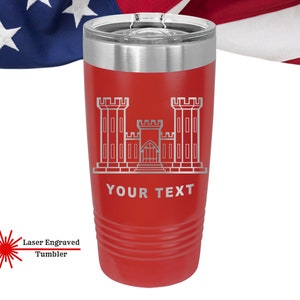 US Army Corps of Engineer Tumbler, Personalized Tumbler, US Combat Engineer Tumbler, Engineer Tumbler, Army Corps Of Engineers, SAPPER Gift