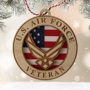 Ornamento per veterani dell&#39;aeronautica americana, ornamenti per aviatori, ornamenti natalizi militari statunitensi, ornamento USAF, regali di Natale per veterani militari