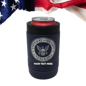 US Military Veteran Tumbler, Air Force Personalized Navy Vet Bottle, US Army Veteran Can Cooler Marine Veterans