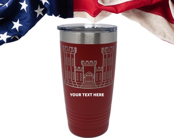 US Army Corps of Engineer Tumbler, Personalized Tumbler, US Combat Engineer Tumbler, Engineer Tumbler, Army Corps Of Engineers