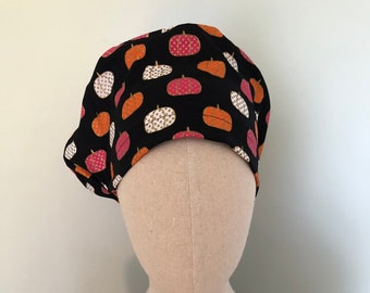 bright pumpkin scrub cap