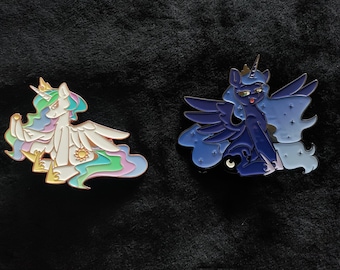 Celestia and Luna enamel pins