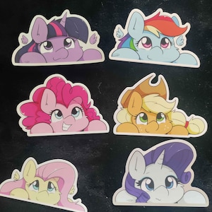 Mane six peeker stickers