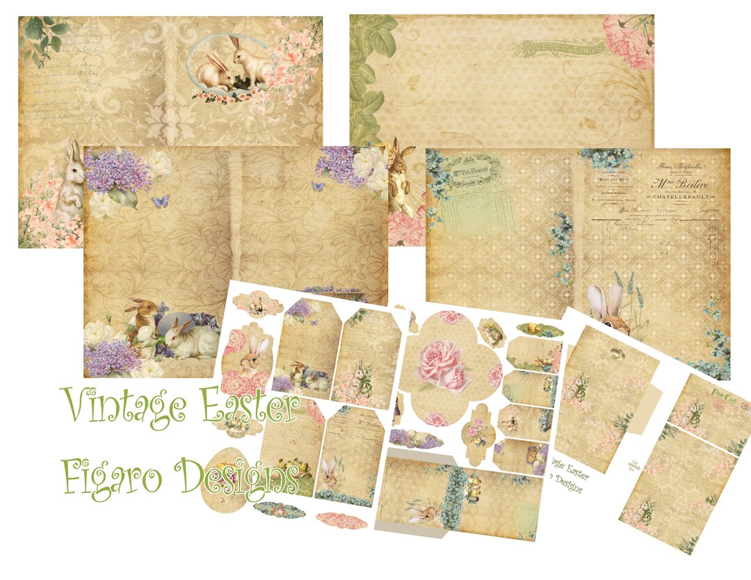 Vintage Easter Junk Journal Digital Kit, Printable Junk Journal Kit ...