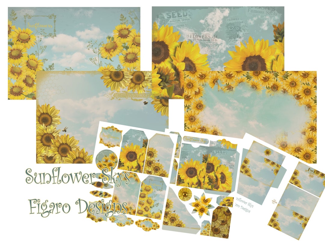 Sunflower Sky's Junk Journal Digital Kit, Printable Junk Journal Kit ...