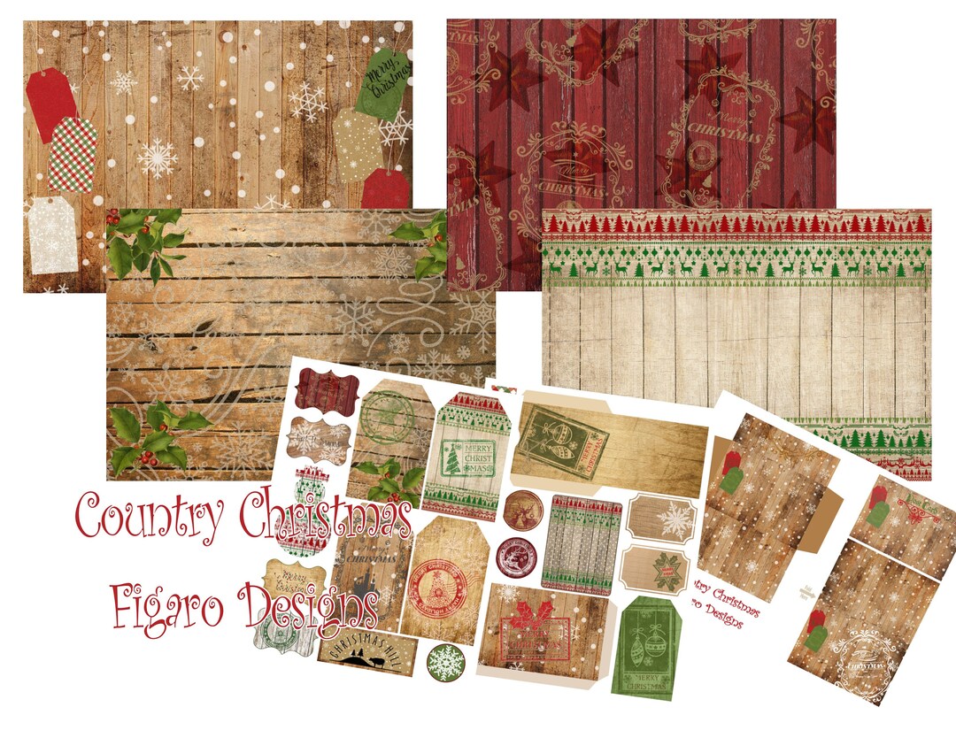 Country Christmas Junk Journal Digital Kit, Printable Junk Journal Kit ...