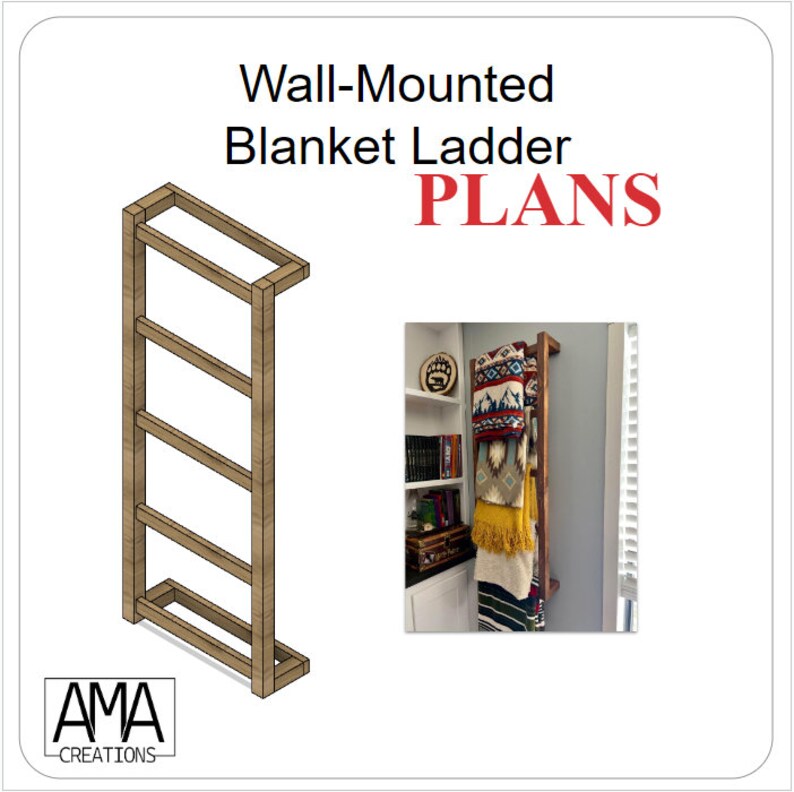 Wall mounted blanket ladder build plans etsy