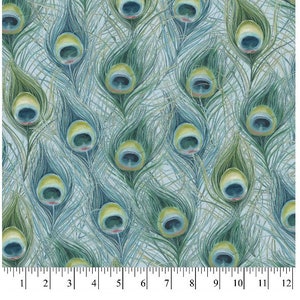 Cotton Peacock feather fabric