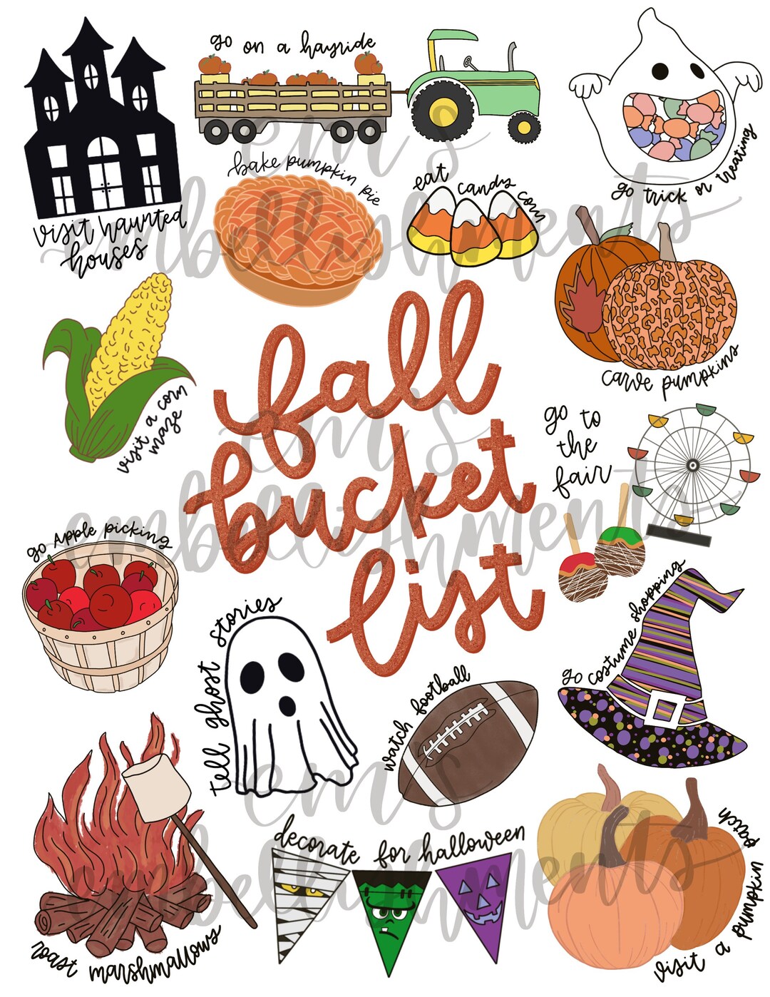 Fall Bucket List DIGITAL PRINT - Etsy