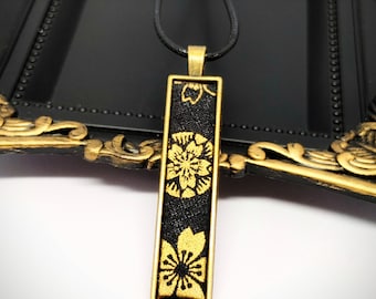 Japanese Kimono Necklace: Geometric Unisex Jewelry