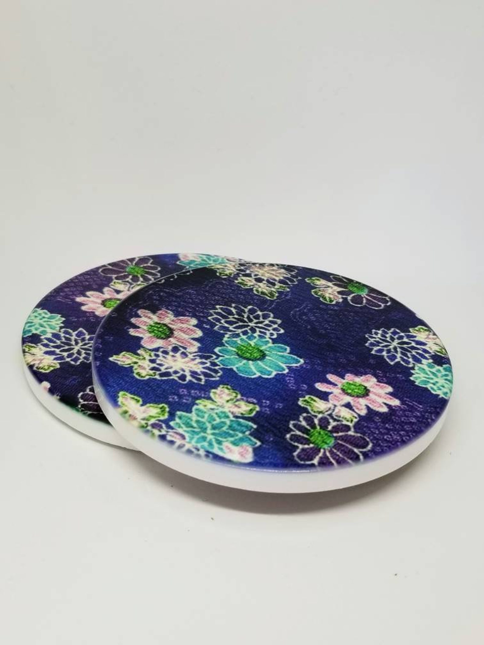 Pair of Japanese Coasters, Dinner Table Decor, Ceramic Coasters