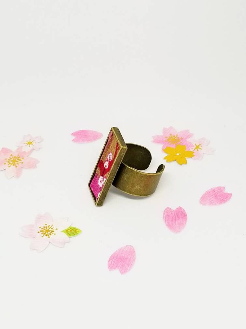Minimalist jewelryGeometric jewelrybig ringjapanese pattern ringstatement ringKimonoBohomodern ring