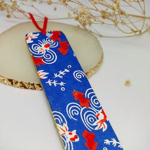 Japanisches Koi Fisch Lesezeichen, Handgeschriebenes Lesezeichen, Personalisiertes Geschenk für Muttertag, Japanisches Papier Lesezeichen, Einzigartiges Geschenk aus Japan