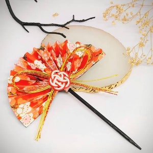 Accessoires de cheveux japonais, origami kanzashi, bijoux de cheveux, bâtons de cheveux baguettes, bâtons de cheveux japonais, cadeau du Japon, cadeau pour elle image 1