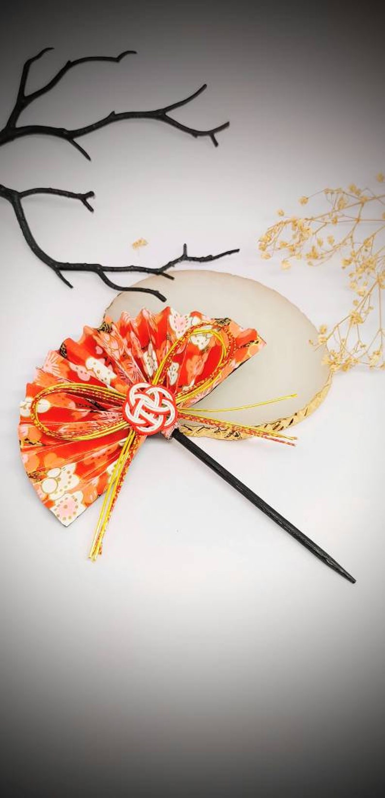 Accessoires de cheveux japonais, origami kanzashi, bijoux de cheveux, bâtons de cheveux baguettes, bâtons de cheveux japonais, cadeau du Japon, cadeau pour elle image 1