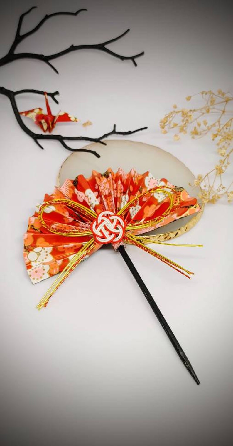 Accessoires de cheveux japonais, origami kanzashi, bijoux de cheveux, bâtons de cheveux baguettes, bâtons de cheveux japonais, cadeau du Japon, cadeau pour elle image 4