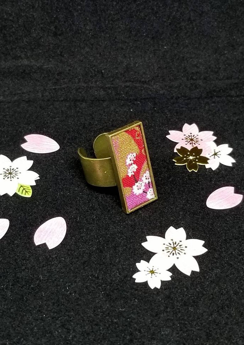 Minimalist jewelryGeometric jewelrybig ringjapanese pattern ringstatement ringKimonoBohomodern ring