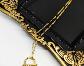 collier vintage, pendentif rétro, cadenas, pendentif verrouillez votre coeur, cadeau pour Noël, cadeau pour un ami, des collègues