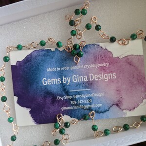 Delicate Malachite and Rose Gold Necklace
