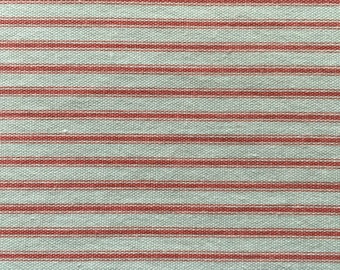 Ticking Cotton | Fat quarter | Light red and creamy white stripe